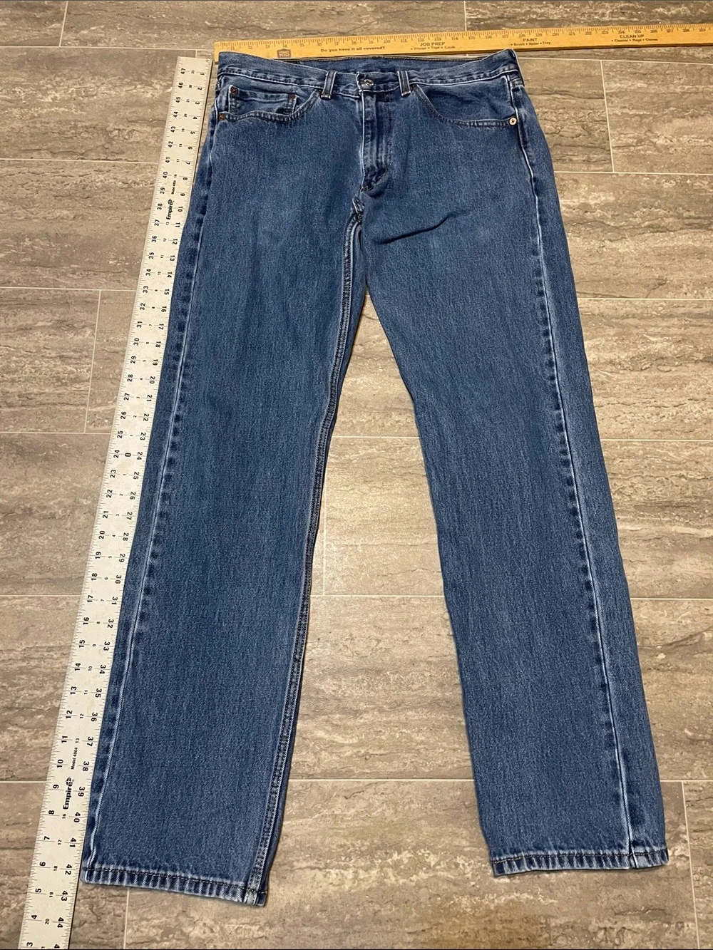 Men's Levi's 505 Regular Fit Straight Leg Jeans Dark Stonewash 34 x 34